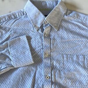 Bruun Stengade Polka Dot Button Down Dress Shirt Mens 15.75 40